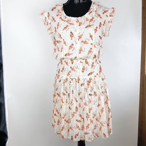 Willow & Clay Size Small Bird Dress Ruffled Sleeve